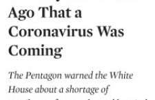 Coronavirus: il Pentagono aveva avvertito Trump nel 2017, rivela The Nation