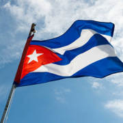 Flag of Cuba on a flagpole